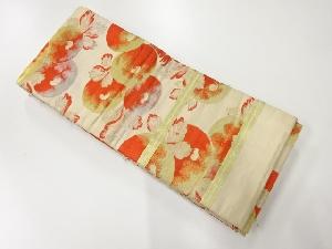 アンティーク　万寿菊模様織出し半幅帯（材料）
